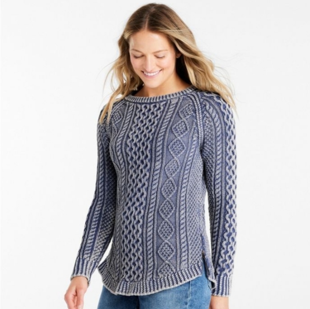 LL Bean Signature Fisherman's Tunic Sweater Size XXS Navy pullover sweater